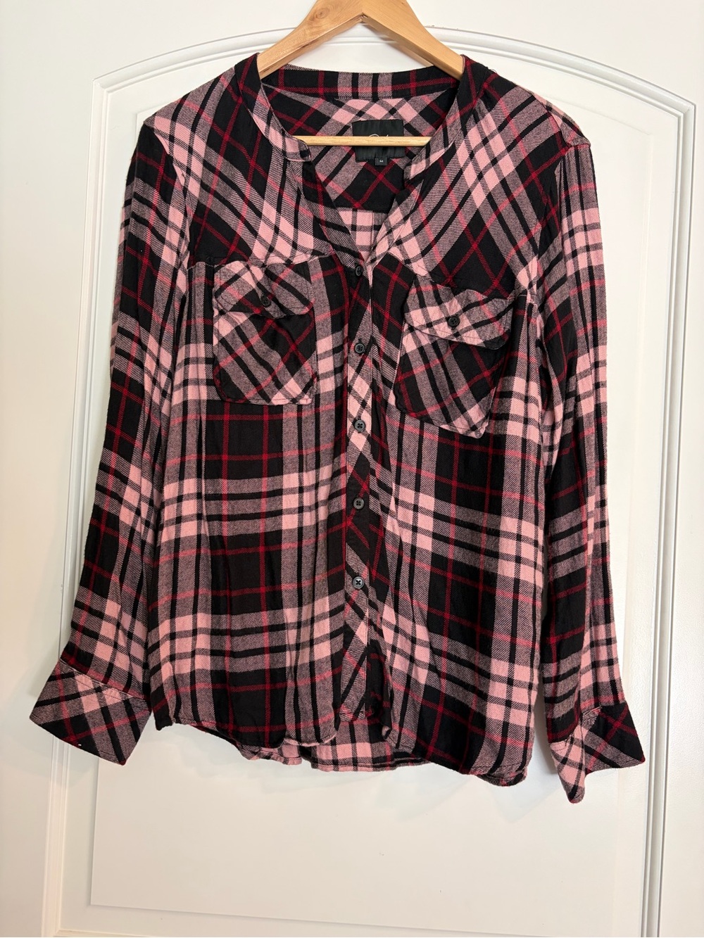 Rails Small Women’s Bentley Pink - Navy Plaid Flannel Button Down Shirt M